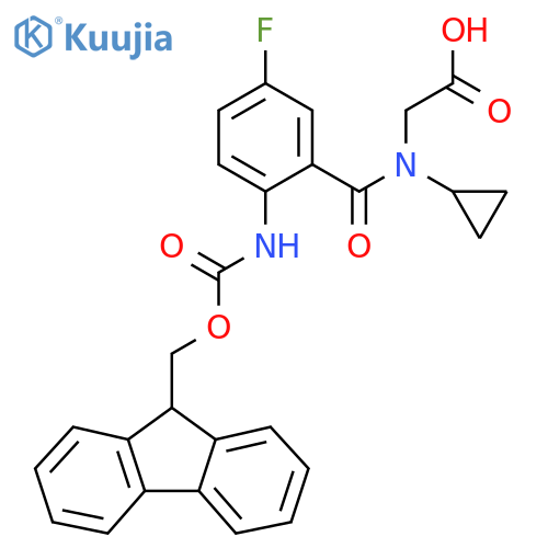 2-{N-cyclopropyl-1-2-({(9H-fluoren-9-yl)methoxycarbonyl}amino)-5-fluorophenylformamido}acetic acid structure