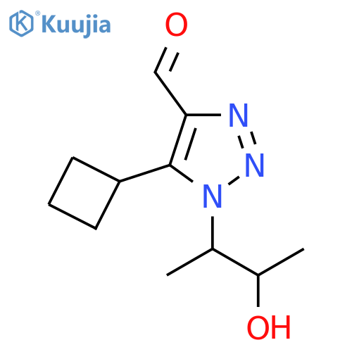 5-cyclobutyl-1-(3-hydroxybutan-2-yl)-1H-1,2,3-triazole-4-carbaldehyde structure