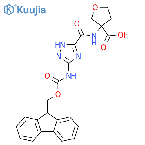 3-5-({(9H-fluoren-9-yl)methoxycarbonyl}amino)-1H-1,2,4-triazole-3-amidooxolane-3-carboxylic acid structure
