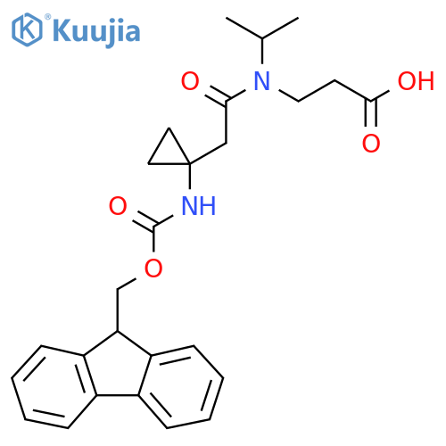 3-{2-1-({(9H-fluoren-9-yl)methoxycarbonyl}amino)cyclopropyl-N-(propan-2-yl)acetamido}propanoic acid structure