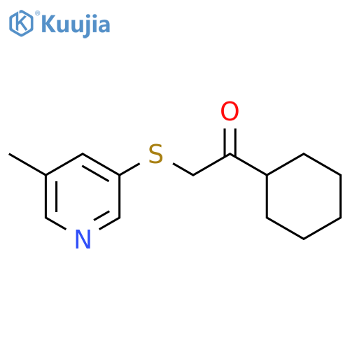 1-cyclohexyl-2-(5-methylpyridin-3-yl)sulfanylethan-1-one structure