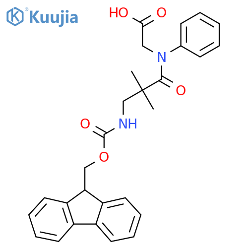 2-3-({(9H-fluoren-9-yl)methoxycarbonyl}amino)-2,2-dimethyl-N-phenylpropanamidoacetic acid structure
