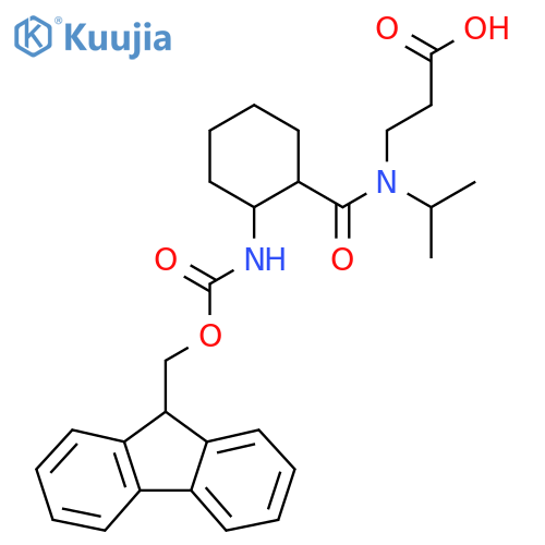 3-{1-2-({(9H-fluoren-9-yl)methoxycarbonyl}amino)cyclohexyl-N-(propan-2-yl)formamido}propanoic acid structure