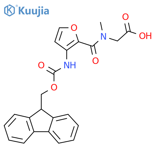 2-{1-3-({(9H-fluoren-9-yl)methoxycarbonyl}amino)furan-2-yl-N-methylformamido}acetic acid structure