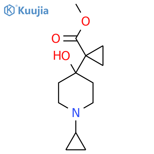 Methyl 1-(1-cyclopropyl-4-hydroxypiperidin-4-yl)cyclopropane-1-carboxylate structure