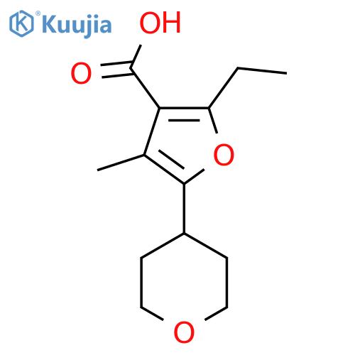 2-ethyl-4-methyl-5-(oxan-4-yl)furan-3-carboxylic acid structure