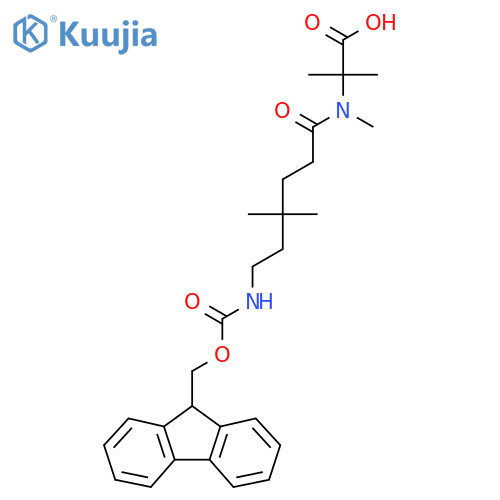 2-6-({(9H-fluoren-9-yl)methoxycarbonyl}amino)-N,4,4-trimethylhexanamido-2-methylpropanoic acid structure
