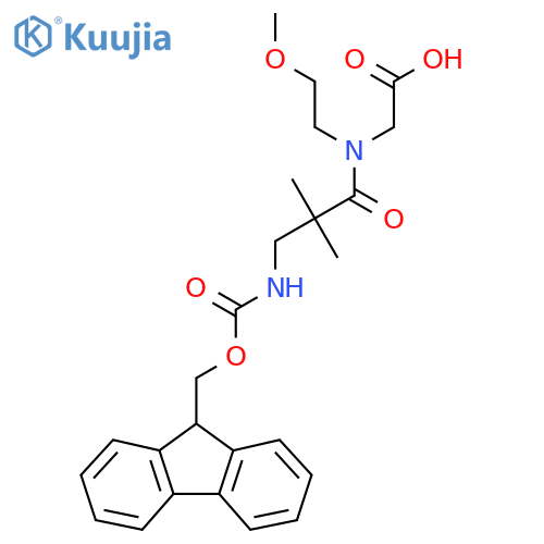 2-3-({(9H-fluoren-9-yl)methoxycarbonyl}amino)-N-(2-methoxyethyl)-2,2-dimethylpropanamidoacetic acid structure