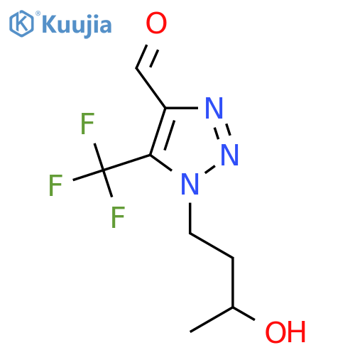 1-(3-hydroxybutyl)-5-(trifluoromethyl)-1H-1,2,3-triazole-4-carbaldehyde structure