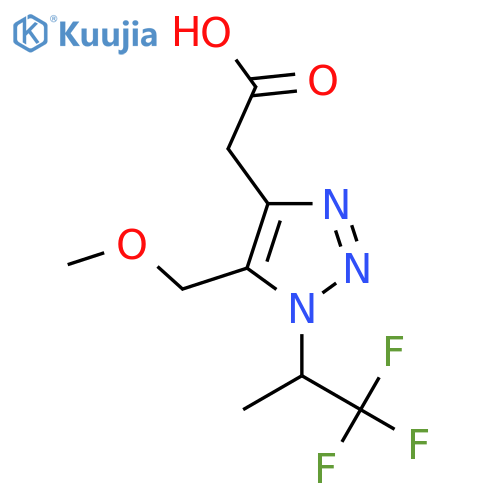 2-5-(methoxymethyl)-1-(1,1,1-trifluoropropan-2-yl)-1H-1,2,3-triazol-4-ylacetic acid structure