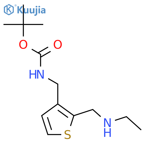 tert-butyl N-({2-(ethylamino)methylthiophen-3-yl}methyl)carbamate structure