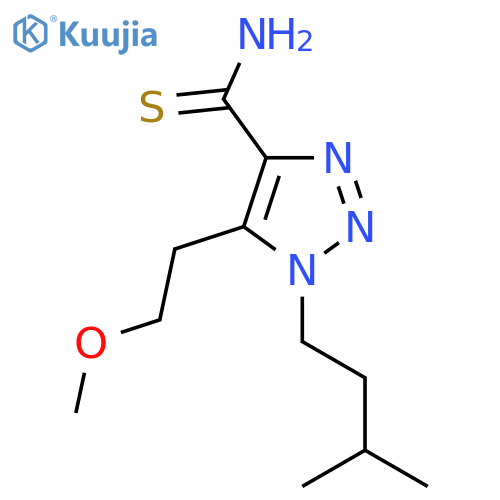 5-(2-methoxyethyl)-1-(3-methylbutyl)-1H-1,2,3-triazole-4-carbothioamide structure