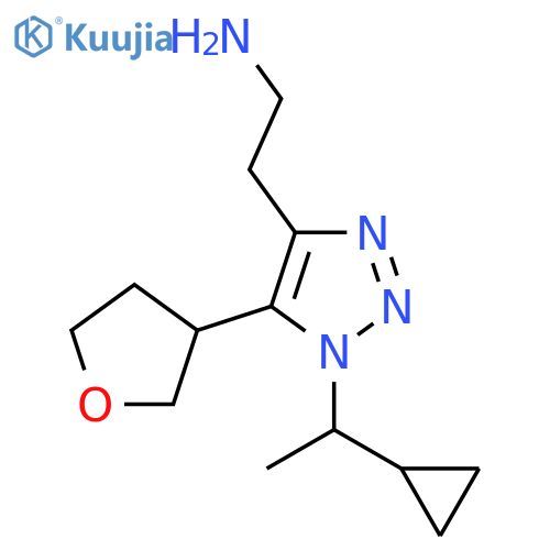 2-1-(1-cyclopropylethyl)-5-(oxolan-3-yl)-1H-1,2,3-triazol-4-ylethan-1-amine structure