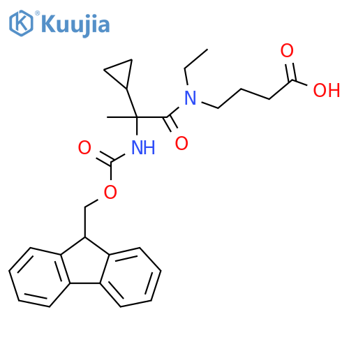 4-2-cyclopropyl-N-ethyl-2-({(9H-fluoren-9-yl)methoxycarbonyl}amino)propanamidobutanoic acid structure