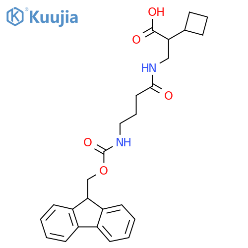 2-cyclobutyl-3-4-({(9H-fluoren-9-yl)methoxycarbonyl}amino)butanamidopropanoic acid structure