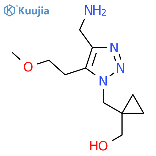 (1-{4-(aminomethyl)-5-(2-methoxyethyl)-1H-1,2,3-triazol-1-ylmethyl}cyclopropyl)methanol structure
