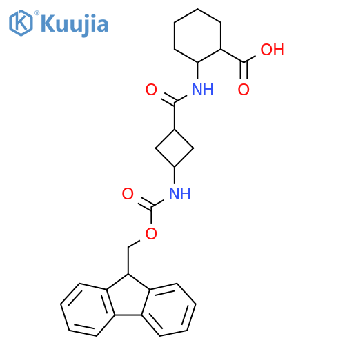 2-3-({(9H-fluoren-9-yl)methoxycarbonyl}amino)cyclobutaneamidocyclohexane-1-carboxylic acid structure