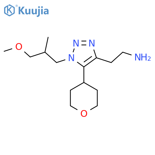 2-1-(3-methoxy-2-methylpropyl)-5-(oxan-4-yl)-1H-1,2,3-triazol-4-ylethan-1-amine structure