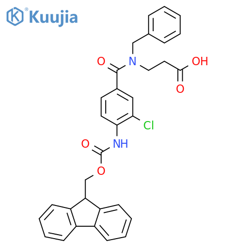 3-{N-benzyl-1-3-chloro-4-({(9H-fluoren-9-yl)methoxycarbonyl}amino)phenylformamido}propanoic acid structure