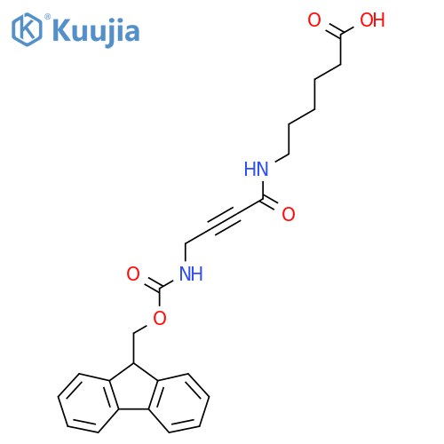 6-4-({(9H-fluoren-9-yl)methoxycarbonyl}amino)but-2-ynamidohexanoic acid structure