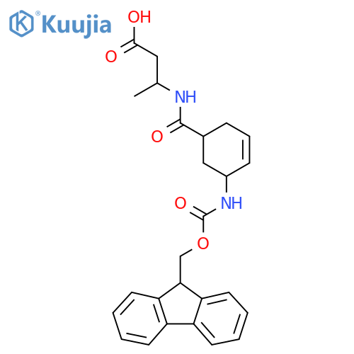 3-{5-({(9H-fluoren-9-yl)methoxycarbonyl}amino)cyclohex-3-en-1-ylformamido}butanoic acid structure