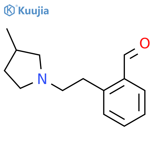 2-2-(3-methylpyrrolidin-1-yl)ethylbenzaldehyde structure