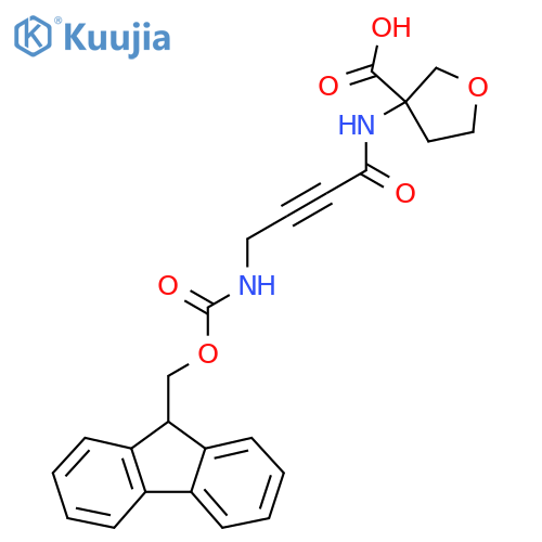 3-4-({(9H-fluoren-9-yl)methoxycarbonyl}amino)but-2-ynamidooxolane-3-carboxylic acid structure