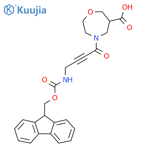 4-4-({(9H-fluoren-9-yl)methoxycarbonyl}amino)but-2-ynoyl-1,4-oxazepane-6-carboxylic acid structure