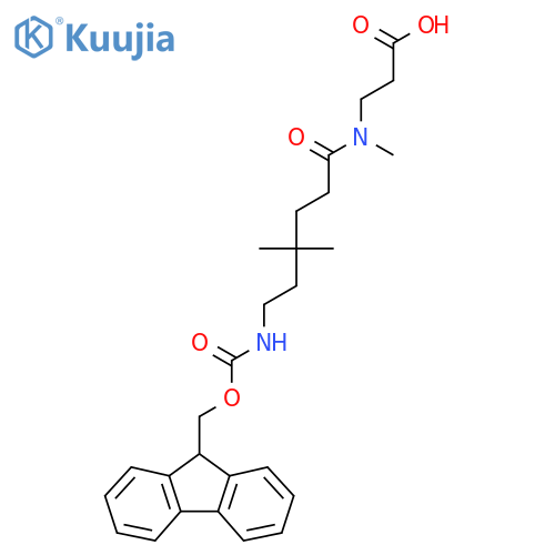 3-6-({(9H-fluoren-9-yl)methoxycarbonyl}amino)-N,4,4-trimethylhexanamidopropanoic acid structure