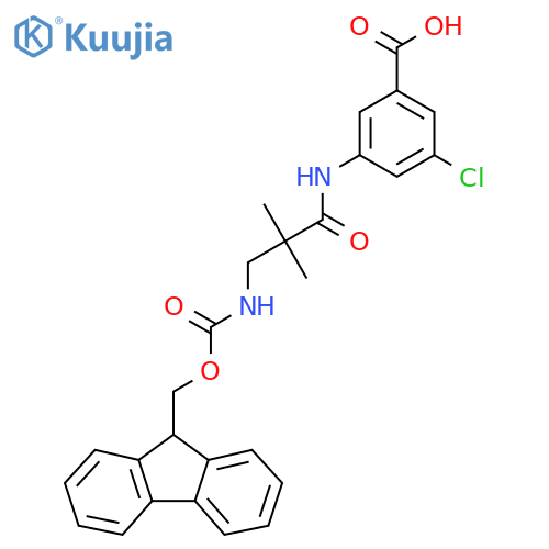 3-chloro-5-3-({(9H-fluoren-9-yl)methoxycarbonyl}amino)-2,2-dimethylpropanamidobenzoic acid structure