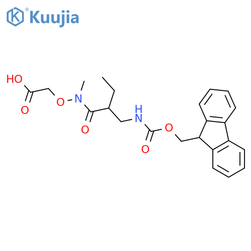 2-({2-({(9H-fluoren-9-yl)methoxycarbonyl}amino)methyl-N-methylbutanamido}oxy)acetic acid structure