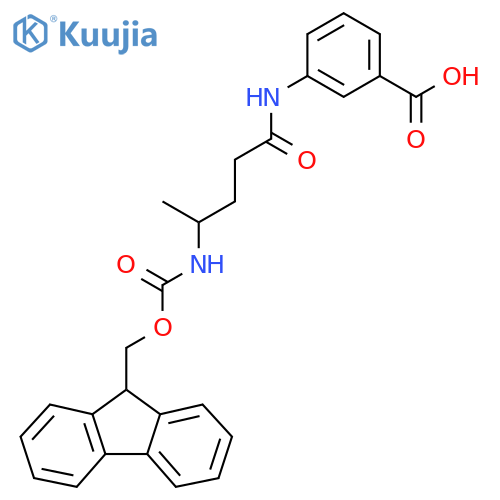 3-4-({(9H-fluoren-9-yl)methoxycarbonyl}amino)pentanamidobenzoic acid structure