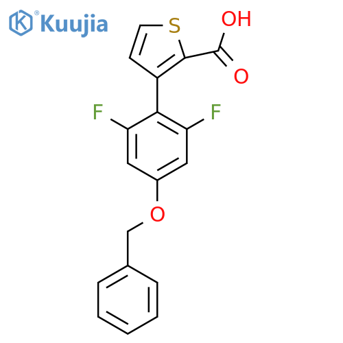 3-4-(benzyloxy)-2,6-difluorophenylthiophene-2-carboxylic acid structure