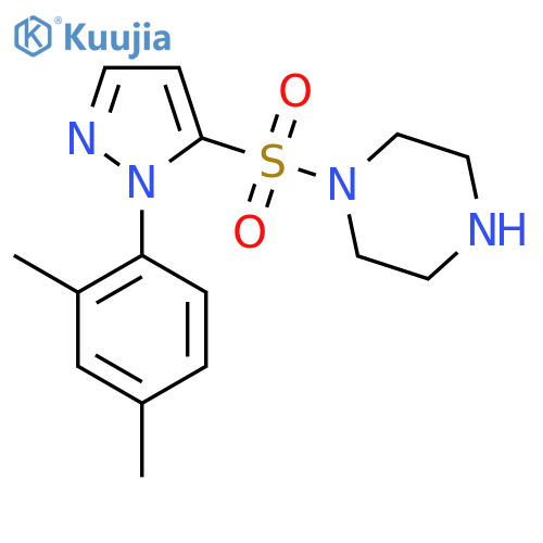 1-{[1-(2,4-dimethylphenyl)-1H-pyrazol-5-yl]sulfonyl}piperazine structure