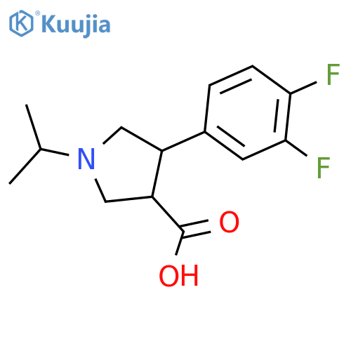 4-(3,4-difluorophenyl)-1-(propan-2-yl)pyrrolidine-3-carboxylic acid structure