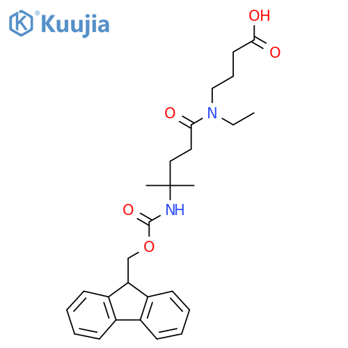 4-N-ethyl-4-({(9H-fluoren-9-yl)methoxycarbonyl}amino)-4-methylpentanamidobutanoic acid structure