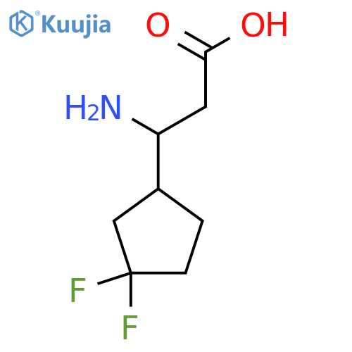 3-amino-3-(3,3-difluorocyclopentyl)propanoic acid structure