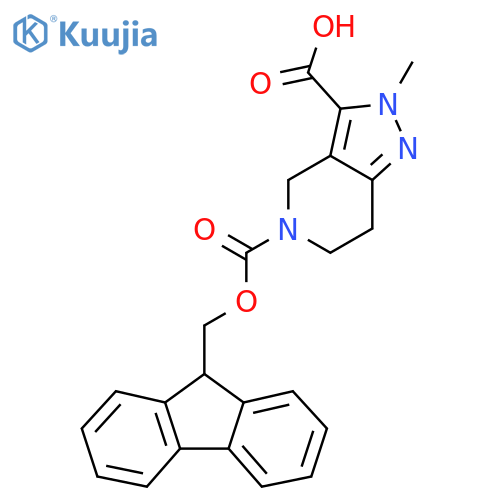 5-{(9H-fluoren-9-yl)methoxycarbonyl}-2-methyl-2H,4H,5H,6H,7H-pyrazolo4,3-cpyridine-3-carboxylic acid structure