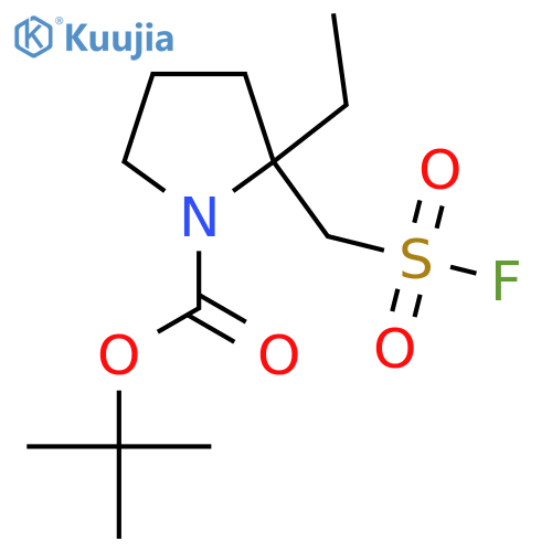 tert-butyl 2-ethyl-2-(fluorosulfonyl)methylpyrrolidine-1-carboxylate structure