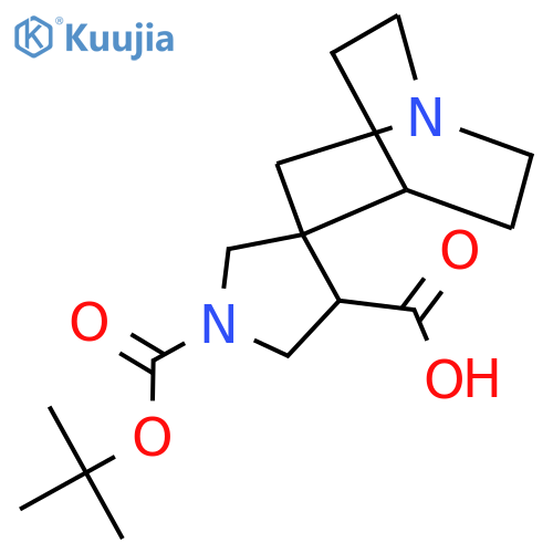1'-(tert-butoxy)carbonyl-4-azaspirobicyclo2.2.2octane-2,3'-pyrrolidine-4'-carboxylic acid structure
