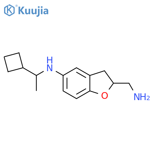 2-(aminomethyl)-N-(1-cyclobutylethyl)-2,3-dihydro-1-benzofuran-5-amine structure