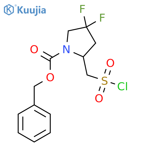 benzyl 2-(chlorosulfonyl)methyl-4,4-difluoropyrrolidine-1-carboxylate structure