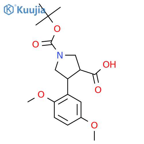 1-(tert-butoxy)carbonyl-4-(2,5-dimethoxyphenyl)pyrrolidine-3-carboxylic acid structure