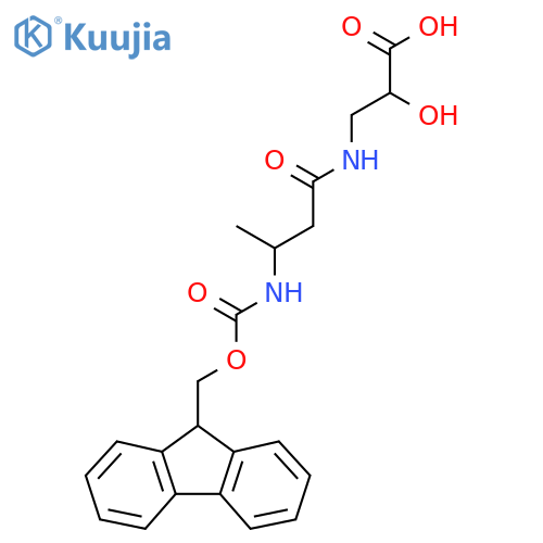 3-3-({(9H-fluoren-9-yl)methoxycarbonyl}amino)butanamido-2-hydroxypropanoic acid structure