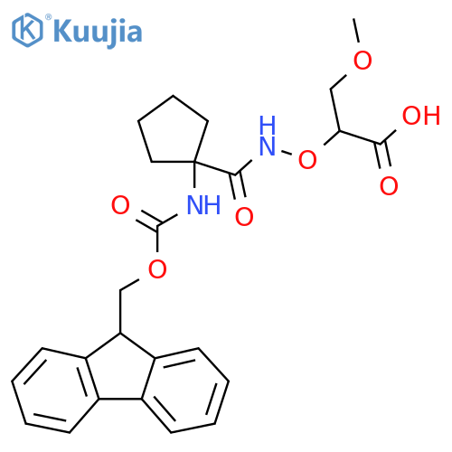 2-({1-({(9H-fluoren-9-yl)methoxycarbonyl}amino)cyclopentylformamido}oxy)-3-methoxypropanoic acid structure