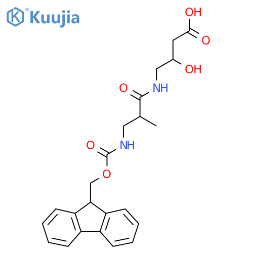 4-3-({(9H-fluoren-9-yl)methoxycarbonyl}amino)-2-methylpropanamido-3-hydroxybutanoic acid structure
