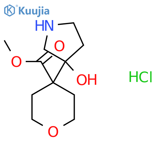 methyl 4-(3-hydroxypyrrolidin-3-yl)oxane-4-carboxylate hydrochloride structure