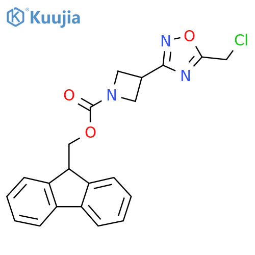 9H-fluoren-9-ylmethyl 3-5-(chloromethyl)-1,2,4-oxadiazol-3-ylazetidine-1-carboxylate structure