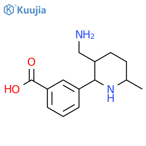 3-3-(aminomethyl)-6-methylpiperidin-2-ylbenzoic acid structure