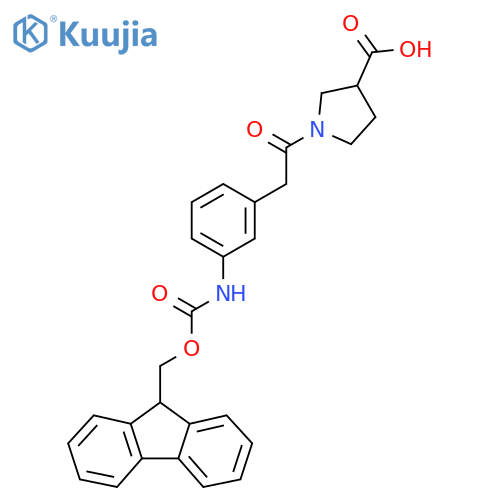 1-{2-3-({(9H-fluoren-9-yl)methoxycarbonyl}amino)phenylacetyl}pyrrolidine-3-carboxylic acid structure